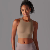 Sujetador de Yoga sin costuras para mujer, chaleco de Yoga Sexy, Sujetador deportivo de alto impacto para entrenamiento, Tops deportivos sin mangas para gimnasio - details 14