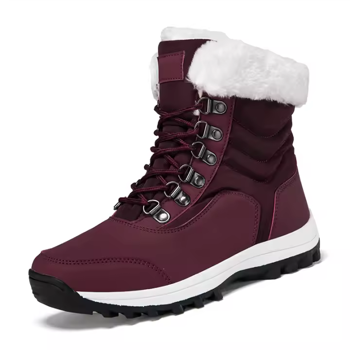 Botas de nieve cálidas para mujer, zapatos de media caña para clima frío, zapatos de felpa para exteriores, zapatillas antideslizantes de invierno - 1