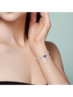 Pulsera de plata de ley 925 con forma de corazón y mariposa para mujer, brazalete de cadena de seguridad, compatible con abalorios originales, joyería - details 18