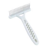 Cepillo de rastrillo suave para novio de gato, peine de rastrillo para perro de doble fila, peine de fila de agujas para perro blanco de acero inoxidable, cepillo de limpieza para perro - details 9