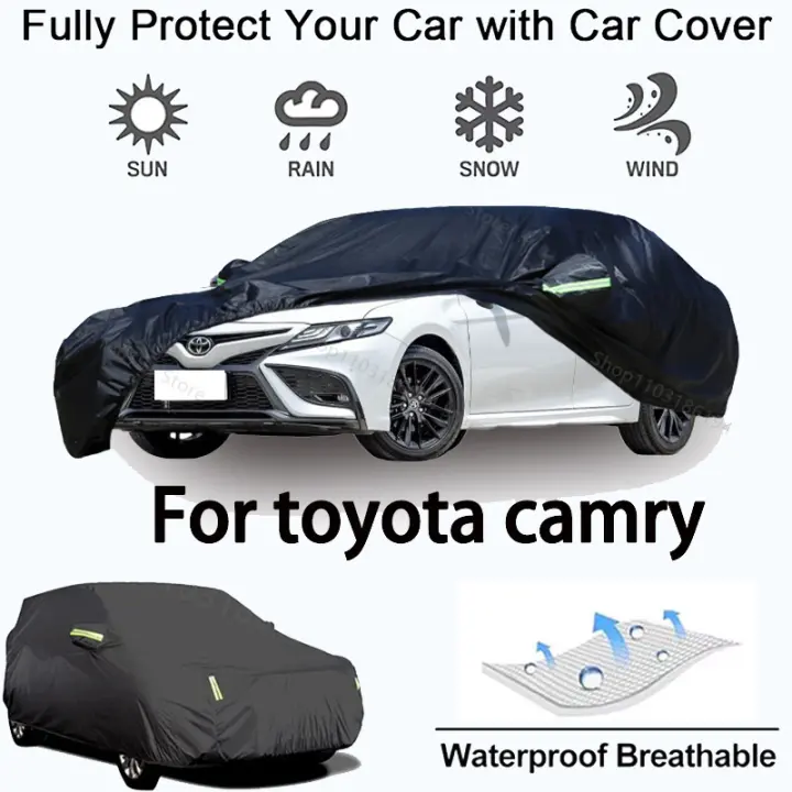 Funda completa para coche para Toyota Camry, equipo de protección para exteriores, a prueba de nieve, protector solar, accesorios para automóviles impermeables y a prueba de polvo, negro - 1