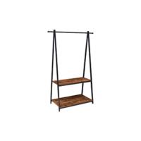 Perchero, Perchero de pie con 3 Estantes y 8 Ganchos, Escalera con Barra Colgar Ropa, Colgador Metálico para Gorros, Bolsas, Marrón Rústico y Negro TMJ088H - details 11