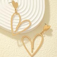 Pendientes colgantes en forma de corazón de amor de doble capa para mujer, joyería bohemia para las orejas, nueva moda 2024 - details 3