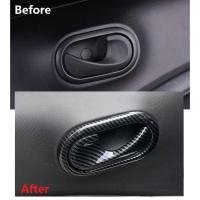 Marco de manija de puerta Interior de fibra de carbono para coche, accesorios decorativos para Benz Smart 453 Fortwo Forfour 2015-2020 - details 3