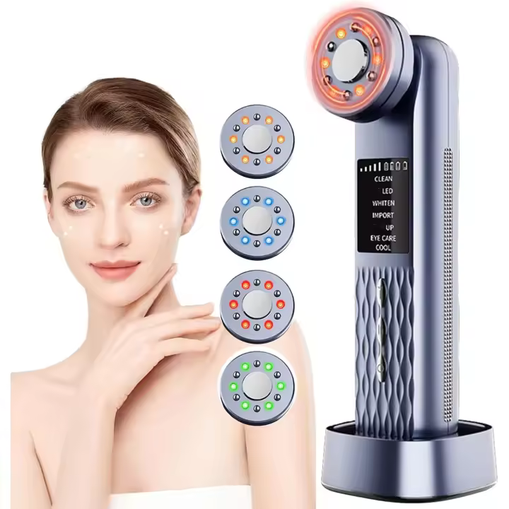 MASIKE Masajeador Facial Portátil Herramienta de Belleza de Terapia de Luz Roja de 7 en 1 para Cuidado de la Piel en Casa - 1
