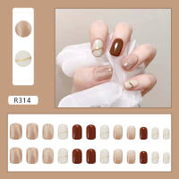 Uñas postizas reutilizables para mujer y niña, uñas postizas con pegamento suave y brillante, 24 piezas - details 5