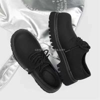 Nuevos zapatos de vestir Derby de cuero genuino para hombre de alta calidad, botines con plataforma de encaje de cabeza grande negros, logotipo de marca 38-45 - details 2