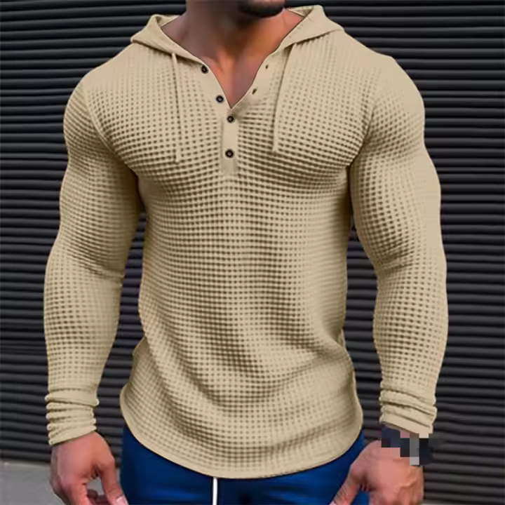 Nueva Sudadera con Capucha con Botones para Hombre, Top de Vacaciones, Manga Larga, Moda Casual - 1
