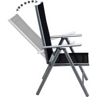 2X Sillas de Jardín Plegables Antracita Asiento Ligero Aluminio Silla Reclinable 8 Posiciones hasta 120Kg - details 29