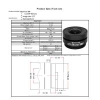Lente CCTV fija de 2,1mm F1.8 megapíxeles 2,1mm, montaje gran angular para cámara de tamaño de Sensor 1/3 - details 6