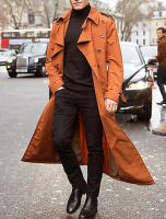 Abrigo de Traje de Largo Medio para Hombres Abrigo de Viento Casual con Pecho en Doble Abeto - details 5