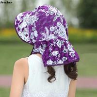 Gorra de Sol con Borla Ancha Protección UV para Mujeres Gorra de Playa Floral - details 2