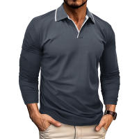 2025 Otoño Invierno Nueva Camiseta de Manga Larga con Cuello en V Polo para Hombre Top - details 5