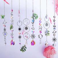 Atrapasueños de cristal con campanas anchas, estrella, prisma de arcoíris colorido, colgantes para ventana del hogar, adorno atrapasueños de jardín - details 13