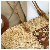 Bolso de Mano de Paja Tejido a Mano Bolso de Playa de Hombro para Vacaciones de Gran Capacidad - details 32