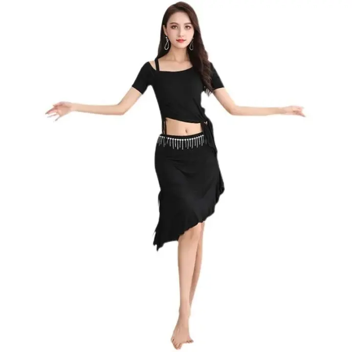 2UD Oriental Crop Top falda práctica rendimiento adulto elegante danza del vientre mujeres Tre Joint Course - 1