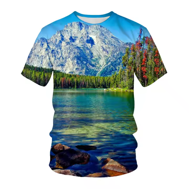 2025 Camisetas de Manga Corta y Larga para Hombre 3D Moda Popular Elemento Ropa para Impresión Color Belleza Ropa - 1