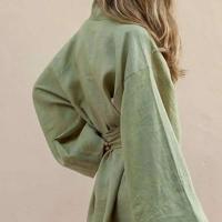 Vestido Cardigan Chic Suave y Cómodo Cuello en V Largo Manga Estilo de Gala con Cintura Suelta - details 4