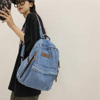 Mochila De tela vaquera para estudiante, morral De gran capacidad con múltiples bolsillos, a la moda, para la escuela, 2023 - details 4