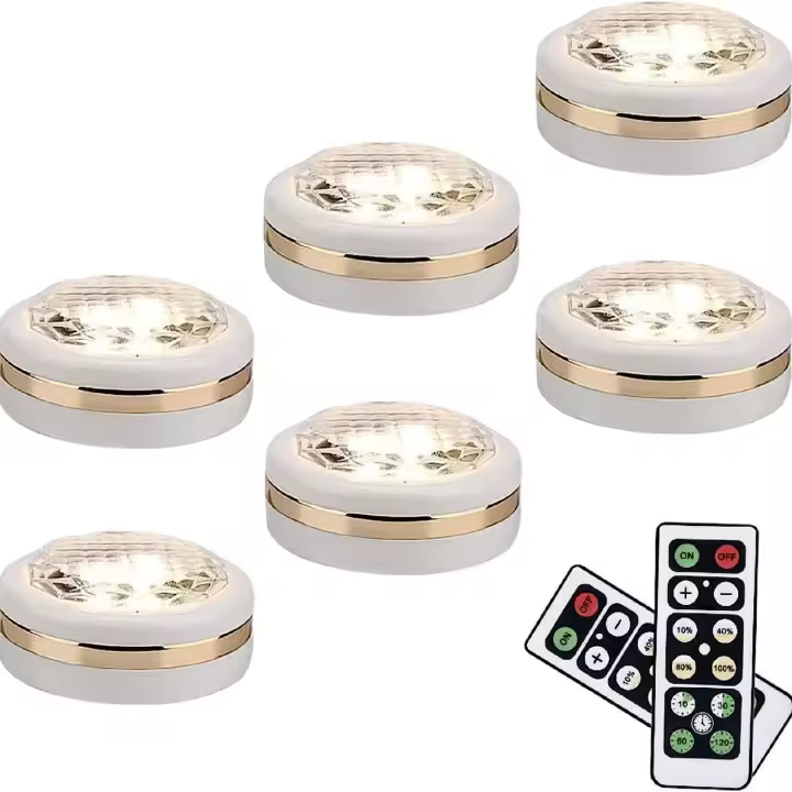 Juego de 6 luces LED inalámbricas con mando a distancia. - 1