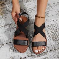 Zapatos romanos de verano para mujer, calzado con correa en el tobillo, cabeza redonda, suela plana, talla grande - details 2