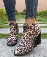 Nuevos zapatos de mujer de otoño con estampado de leopardo, tacón alto, botas Martin con tacón de cuña - details 10