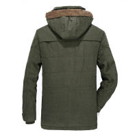 Parkas de ocio para hombre, chaqueta gruesa de lana con sombrero extraíble a la moda, Color sólido, a prueba de viento, abrigos cálidos, invierno, 2024 - details 5