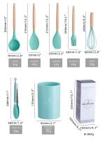 Juego de Utensilios de Cocina de Silicona Resistente y Antideslizante 11 Piezas Completas con Soporte de Acero Inoxidable Incluye Espatula y Cuchara de Almacenamiento - details 14