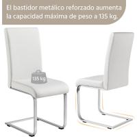 2 Piezas Sillas de Comedor Sillas de Oficina Conferencia Altura 47cm Carga Máxima 135kg Blanco - details 5