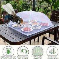 Plegable a prueba de mosquitos e insectos vegetales desmontable, red de limpieza, cubierta para alimentos, mesa de comedor, camping, blanco - details 5