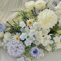 Ramo de rosas simuladas con bola bordada, ramo de mano de 44CM, bola de rosas artificiales, accesorios de fotografía para salón de bodas, decoración del hogar - details 9