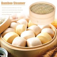Dimsum-cesta de bambú con tapa para cocina, juego de utensilios de cocina, jaula, vaporera - details 0