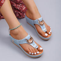 Sandalias de cuña romanas para mujer, zapatos de playa con plataforma informales, chanclas cómodas, verano, 2023 - details 6