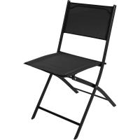 Conjunto Muebles Jardín Exterior 3 Piezas con Estructura de Acero, Mesa y Sillas Terraza Resistentes a Intemperie, Topes en Patas, Tela de Secado Rápido, Asas para Fácil Transporte - Negro - details 3
