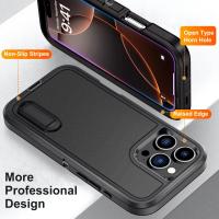Funda resistente antigolpes militar híbrida 3 en 1 para iPhone 16 Pro Max 11 12 13 14 15 Pro Max 15 Plus 16E cubierta dura para teléfono con soporte para PC - details 2