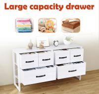 Cómoda con 6 cajones de tela, cómoda de dormitorio blanca, mueble de almacenamiento, muebles de dormitorio, cómoda para cocina, oficina, pasillo, mueble de TV con cajones - details 49