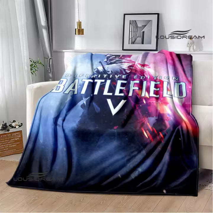 Manta de Juego 3D Diseño de Campo de Batalla Suave, Cálida, Ideal para Hogar y Viajes, Regalo de Cumpleaños Perfecto - 1