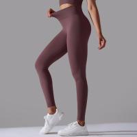 Hamidou-pantalones de Yoga sin costuras para mujer, ropa deportiva de Fitness, Leggings de cintura alta, pantalones de ejercicio para correr, 11 colores - details 48