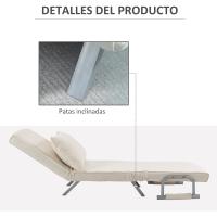 Sofá Cama Plegable Tapizado de Ante Sintético Respaldar Ajustable 5 Niveles 2 Almohadas Acolchadas - details 15