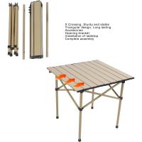 Mesa de campamento, conjunto de equipo, mesa cuadrada de aluminio plegable con rodillo para huevos, para caminar al aire libre y acampar al aire libre. - details 2
