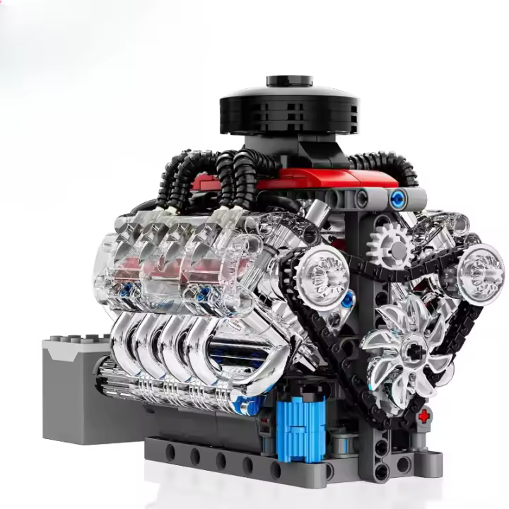 Kits de motor Mini V8 que funcionan, construye tu propio motor de automóvil visible, modelos de experimentos de ciencia física para adolescentes, los mejores regalos de juguete STEM para niños y adultos 10171 (487 piezas) - 1