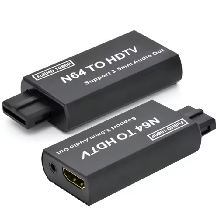 Adaptador convertidor compatible con N64 to HDMI, Consola de juegos 1080p para SNES/SFC/NGC, HDMI adaptador con salida de audio de 3,5mm - 1