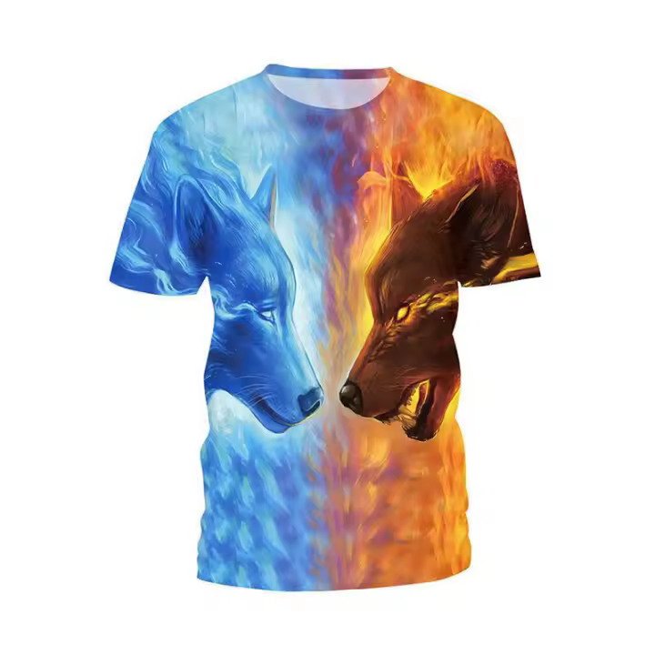 Nueva camiseta 3D de manga corta para hombre, camiseta de león con estampado digital, jersey deportivo de manga corta. - 1