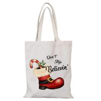 Bolso de Hombro Estampado de Navidad Bolso Ecológico de Poliéster con Tela de Lienzo - details 7