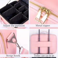 Bolsa de maquillaje minimalista de Color sólido con cremallera, bolsa de aseo multifuncional ligera, bolsa de aseo para mujer - details 2