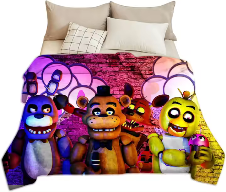 FNAF Five Nights Glitter Manta de microfibra súper suave, manta de franela, manta suave y acogedora y cálida de microfibra - 1