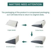 Almohada de cuña para dormir, reflujo ácido después de la cirugía, almohada elevada triangular para cabecera, dormitorio, oficina, espuma de capa de aire - details 7