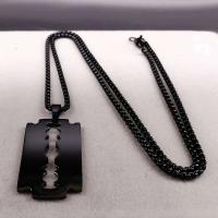 Colgante de Afeitadora Gótica de Acero Inoxidable Cadena de Hombre Negro Grunge y2k Emo - details 5