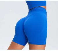 Pantalones cortos deportivos de Yoga sin costuras para mujer, pantalones de chándal de tres cuartos de cintura alta de melocotón, Multicolor, ropa cómoda de secado rápido para Fitness y Yoga - details 4