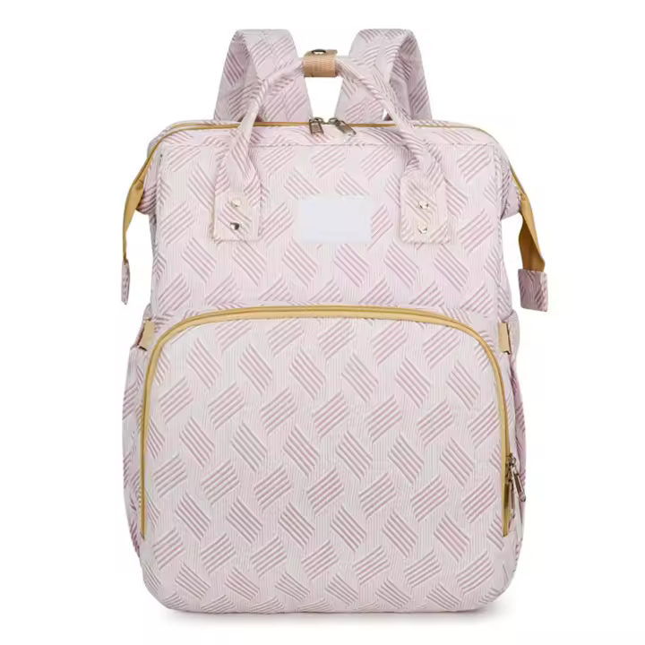 Mochila multifuncional para pañales, bolsa de mamá de gran capacidad con cama de bebé plegable para viajes - 1